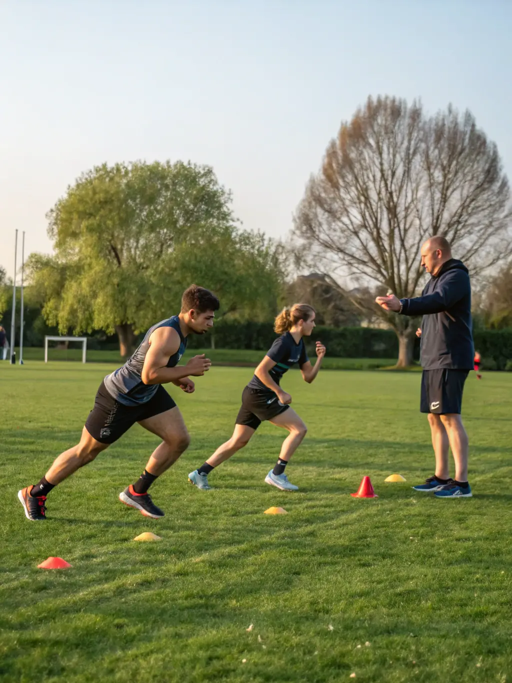 A focused shot of a group of participants receiving coaching during a triathlon training session, emphasizing the supportive community aspect of the Jarnac Training Camp from June 20-22, 2026.
